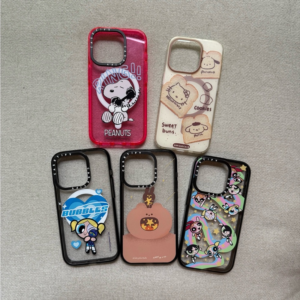 Casetify Snoopy/Powerpuff girls/Hello Kitty iPhone 15pro phone cases Almost new